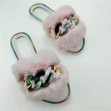 Load image into Gallery viewer, Jelly fluffy  chain slippers(HPSD024)