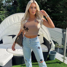 Load image into Gallery viewer, Sexy round neck embroidered fashion vest(AY1755)