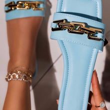 Load image into Gallery viewer, Candy color metal chain slippers SY0112