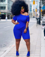 Load image into Gallery viewer, Plus size round neck two-piece suit AY1069