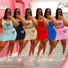 Load image into Gallery viewer, PINK printed casual skirt suit