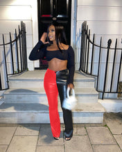 Load image into Gallery viewer, Matching PU flared pants(AY1626)