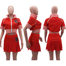 Load image into Gallery viewer, Fashion Letter Print Baseball Uniform Sports Skirt Set(AY1802)