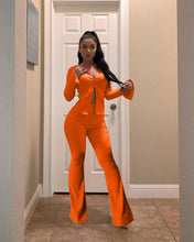 Load image into Gallery viewer, Hot sale slit sleeve skinny flared pants suit