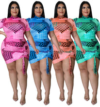 Load image into Gallery viewer, Sexy plaid drawstring dress(AY1976)