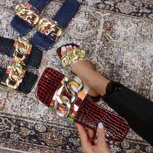 Load image into Gallery viewer, Hot metal chain flip flops HPSD073