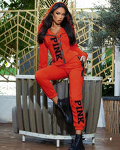 Load image into Gallery viewer, Letter printing leisure sports two-piece suit(AY1582)