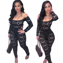 Load image into Gallery viewer, Sexy lace one-shoulder jumpsuit two-piece set(AY1768)