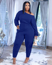 Load image into Gallery viewer, Casual slanted shoulder feet solid jumpsuit(AY1445)