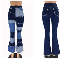 Load image into Gallery viewer, Hot selling stitching flared denim trousers(Only pants)