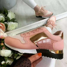 Load image into Gallery viewer, Colorblock casual lace-up flat sneakers(HPSD091)