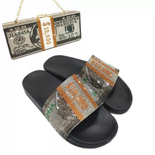 Load image into Gallery viewer, Rhinestone dollar shoe bag set