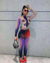 Load image into Gallery viewer, Sexy slim positioning printing fashion two-piece (AY1318)