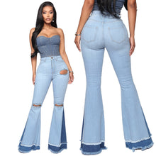 Load image into Gallery viewer, Hot selling color block slim stretch flared pants