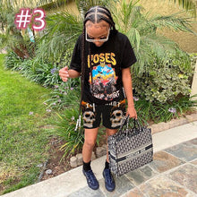 Load image into Gallery viewer, Casual Printed Short Sleeve Shorts Two Piece Set(AY1814)