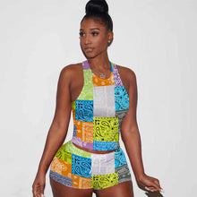 Load image into Gallery viewer, Two-piece multi-color printing stitching vest AY1039