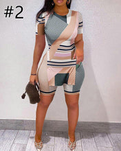 Load image into Gallery viewer, Casual Letter Print Short Sleeve Top Shorts Set(AY1828)