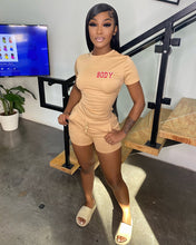Load image into Gallery viewer, Fashion Solid Color Letter Print Short Suit(AY1758)