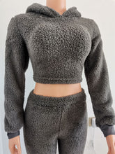 Load image into Gallery viewer, Sexy halter with hood plush 2-piece set(AY1486)