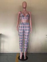 Load image into Gallery viewer, Plaid sling coat pants suit(AY1630)