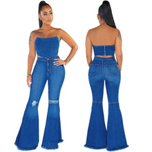 Load image into Gallery viewer, fashion all-match wide-leg denim flared pants(AY1300)