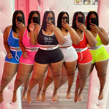 Load image into Gallery viewer, Letter printing two-piece plus suit AY1058