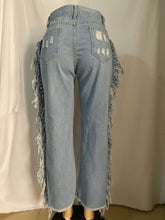 Load image into Gallery viewer, Fringed hot diamond jeans(AY1419)