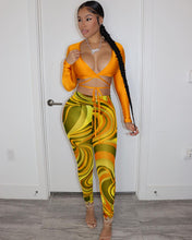 Load image into Gallery viewer, Net yarn printing two-piece suit(AY1423)