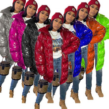 Load image into Gallery viewer, Hot selling bright color stand collar long cotton jacket(A11261)