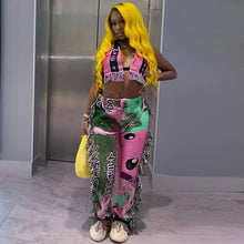 Load image into Gallery viewer, Sexy Printed Fringe Two Piece Set(AY1824)