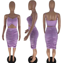 Load image into Gallery viewer, Solid color dress set two piece set AY1915