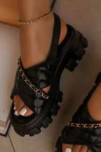 Load image into Gallery viewer, Diamond plaid buckle platform sandals(HPSD100)