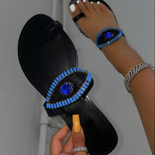 Load image into Gallery viewer, Rhinestone sleeve flat slippers(HPSD048)