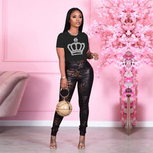 Load image into Gallery viewer, Fashion Round Neck Rhinestone Short Sleeve T-Shirt(AY1798)