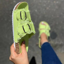 Load image into Gallery viewer, Flat slippers belt buckle flat sandals HPSD222
