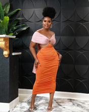 Load image into Gallery viewer, Skinny Strapless color matching sexy dress AY2019