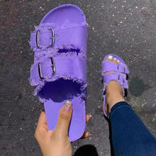 Load image into Gallery viewer, Flat slippers belt buckle flat sandals HPSD222