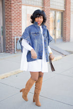 Load image into Gallery viewer, Denim side pockets irregular jacket tops (only VEST)(AY1476)