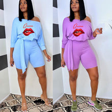 Load image into Gallery viewer, Casual Print Lace Up Jumpsuit(AY1714)