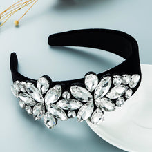Load image into Gallery viewer, Flannel inlaid gemstone wide brim headband(AE4058)