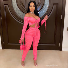 Load image into Gallery viewer, Sexy pleated breast wrap sexy suit AY1192