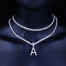 Load image into Gallery viewer, Rhinestone letter necklace(quantity 10)