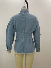 Load image into Gallery viewer, Fashion loose waist mid length denim jacket top(AY1805)