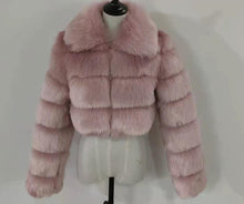 Load image into Gallery viewer, Hot sale lapel faux fur short coat(AY1356)