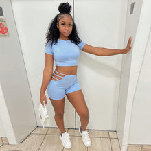 Load image into Gallery viewer, Sexy solid color shorts top two-piece set(AY1847)