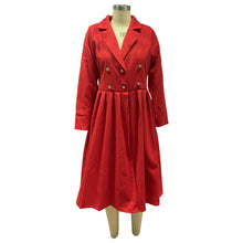 Load image into Gallery viewer, Double-breasted lapel collar trench coat long coat(AY1470)