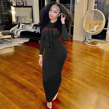 Load image into Gallery viewer, Fashion casual hooded solid color pleated dress(AY1428)