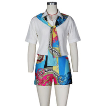 Load image into Gallery viewer, Fashion stitching printed shirt suit AY1105