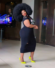 Load image into Gallery viewer, Casual broken hole printed plus dress AY1077