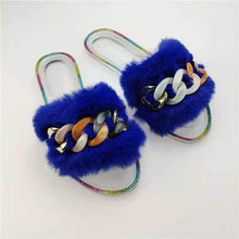 Load image into Gallery viewer, Jelly fluffy  chain slippers(HPSD024)